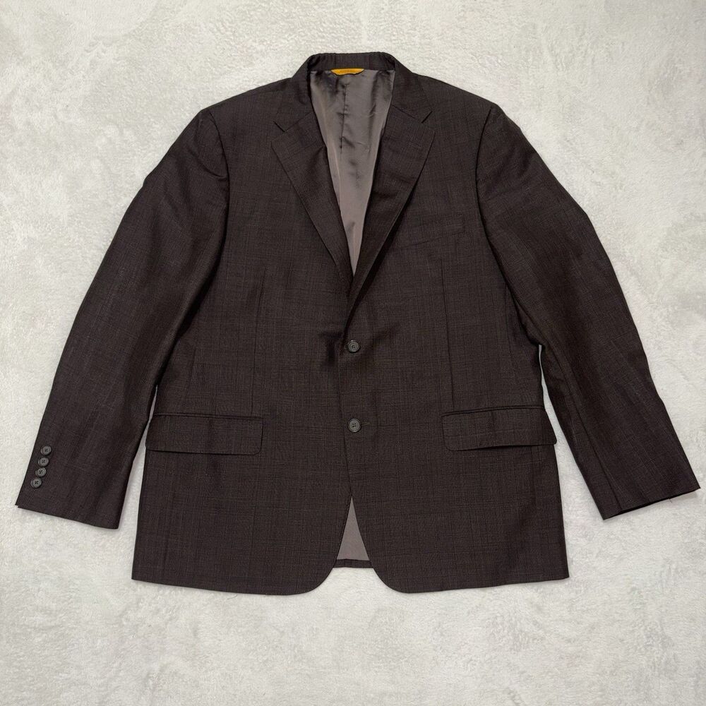 Hickey Freeman Men's Brown Wool Mohair Blazer Sport Coat Jacket Size R44
